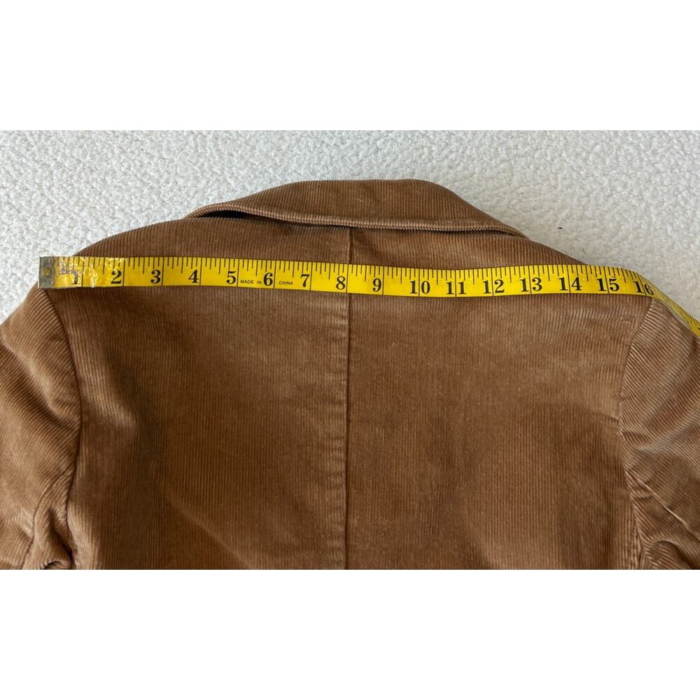 L.L. Bean Corduroy Jacket Women's Dark Tan 3 Button Pockets Blazer Size 10 Reg - Picture 3 of 9